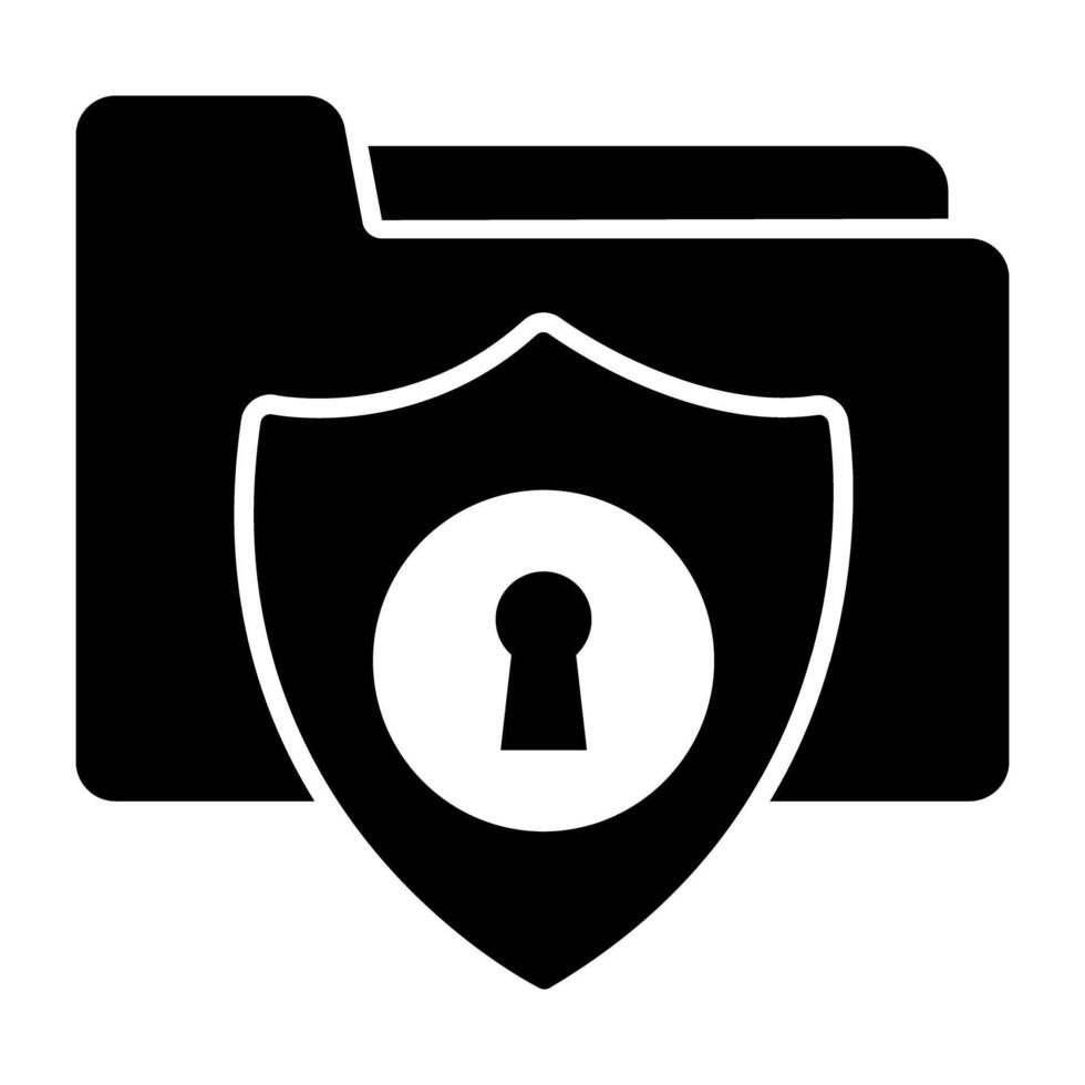 A solid design icon of secure folder vector