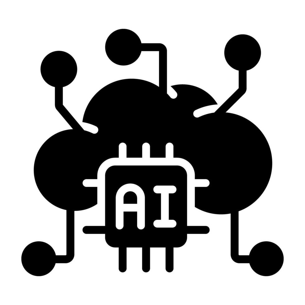 Premium download icon of cloud ai vector