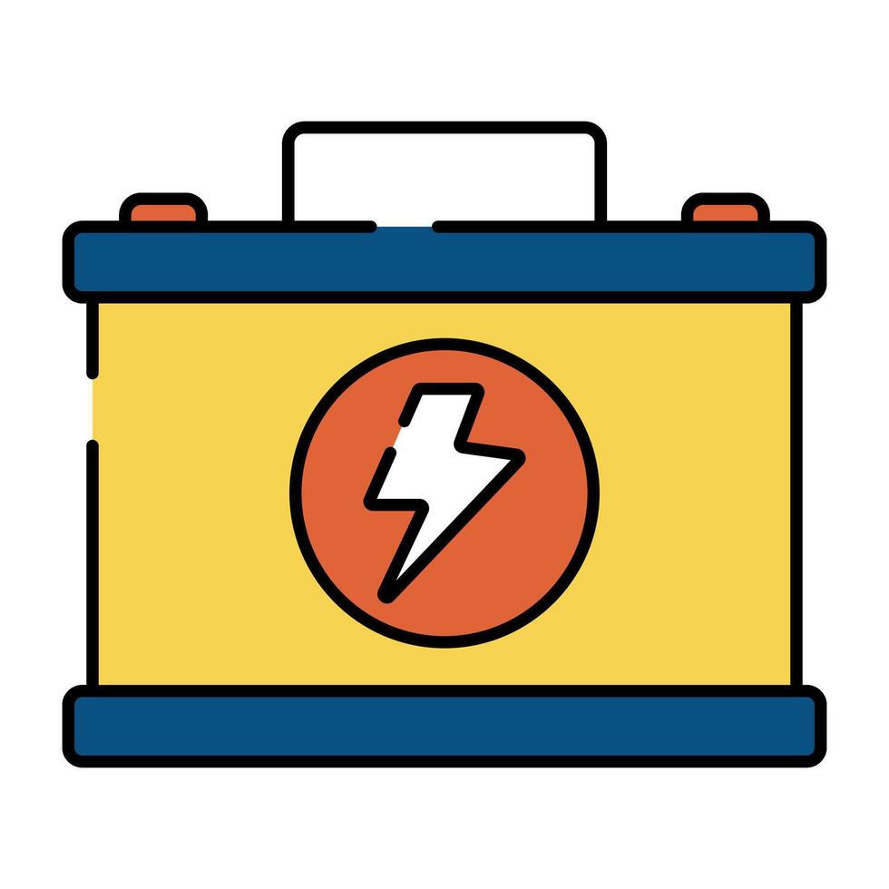 A rechargeable car battery icon in flat design vector