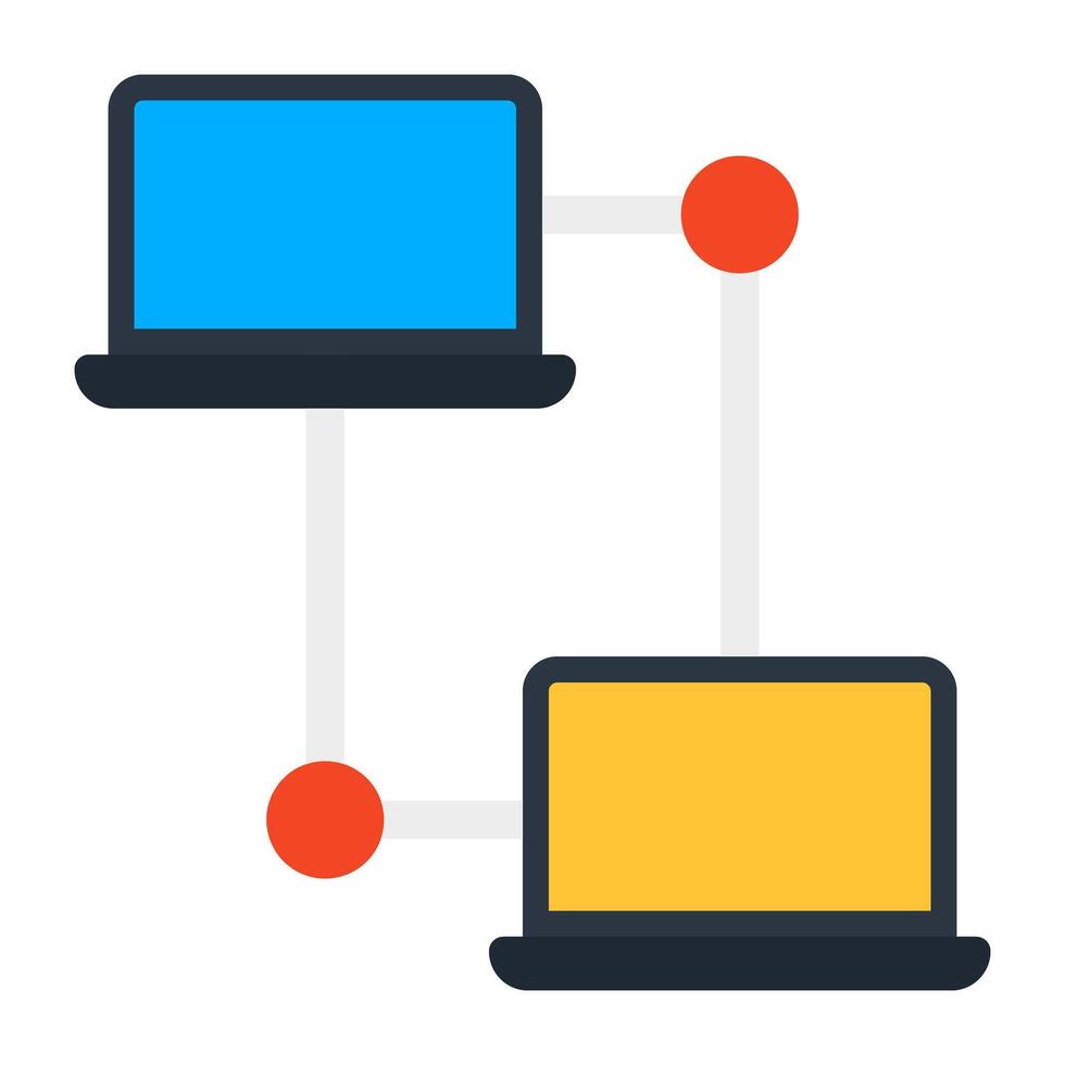 Editable design icon of laptop transfer vector