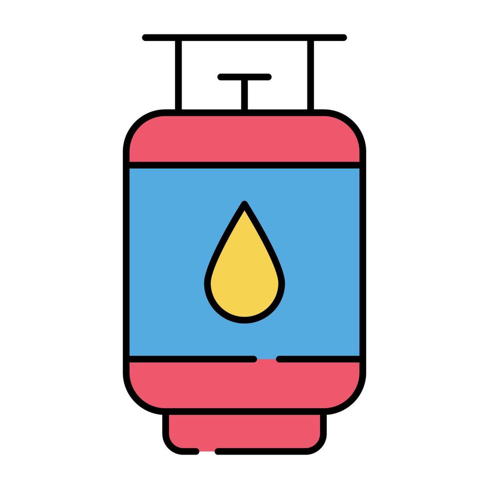 A flat design icon of gas cylinder vector