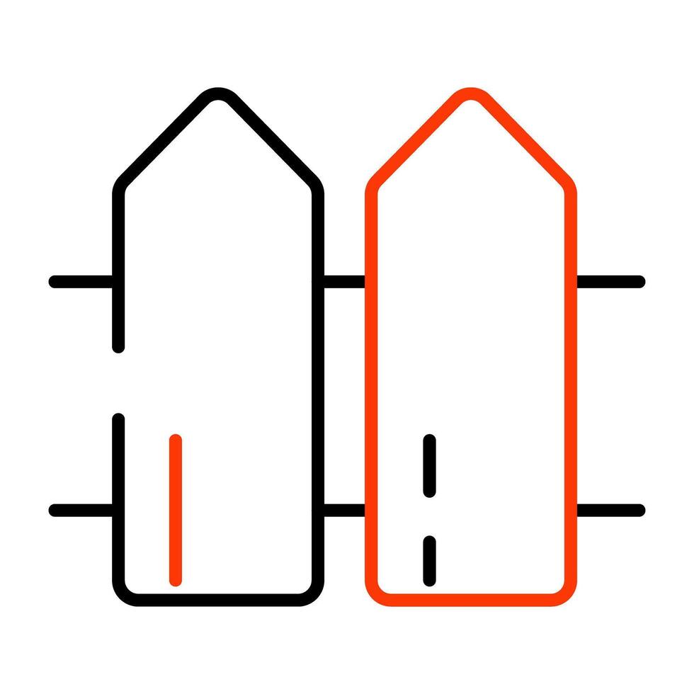 A wooden barrier, icon of fence vector