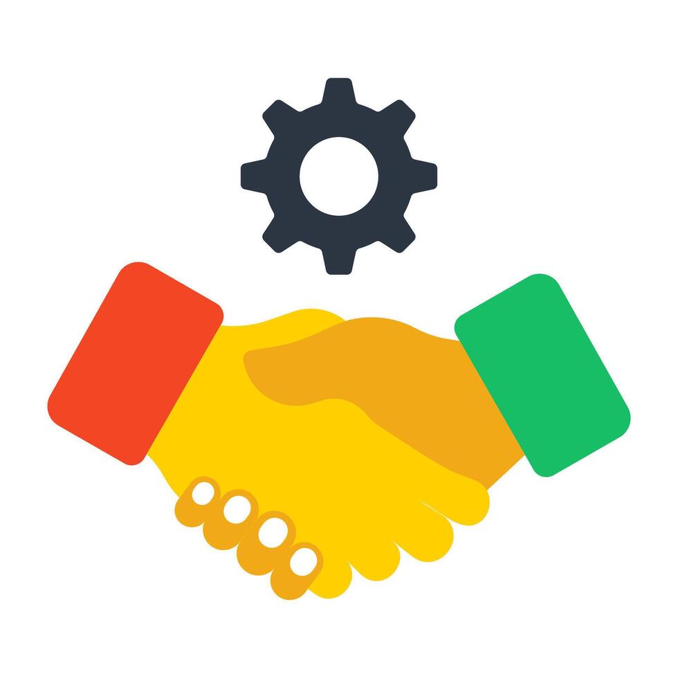 Handshake showing concept of deal icon vector