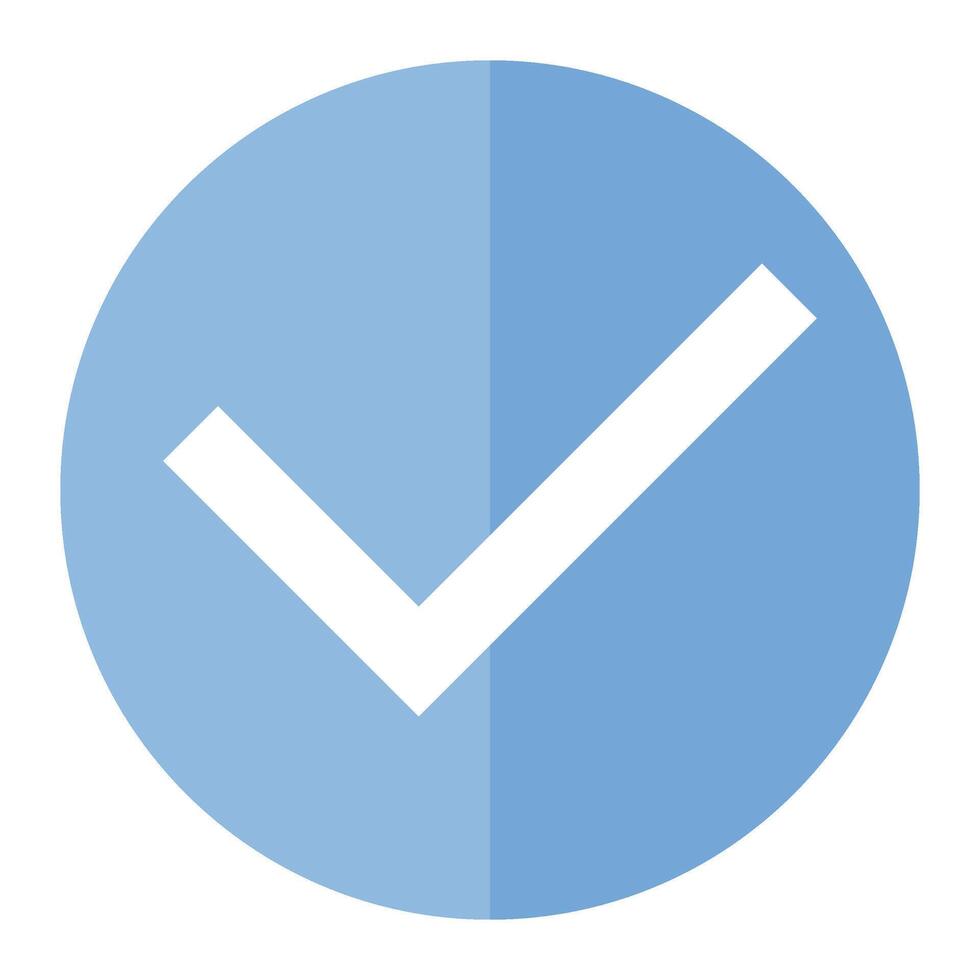 Premium Blue Check Mark Sign Vector, Verification mark vector