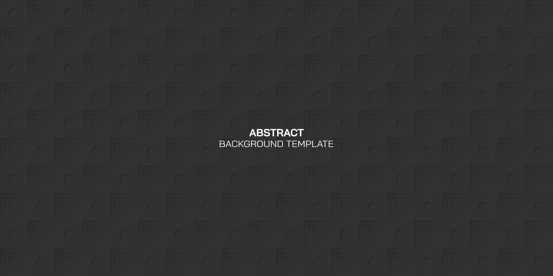 Seamless 3D geometric hole pattern on matte black metal sheet background vector illustration.