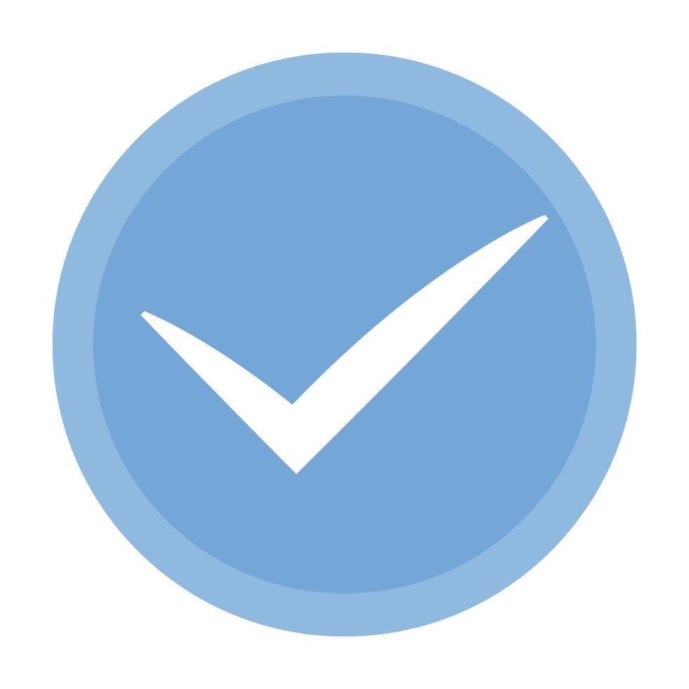 Premium Blue Check Mark Sign Vector, Verification mark vector