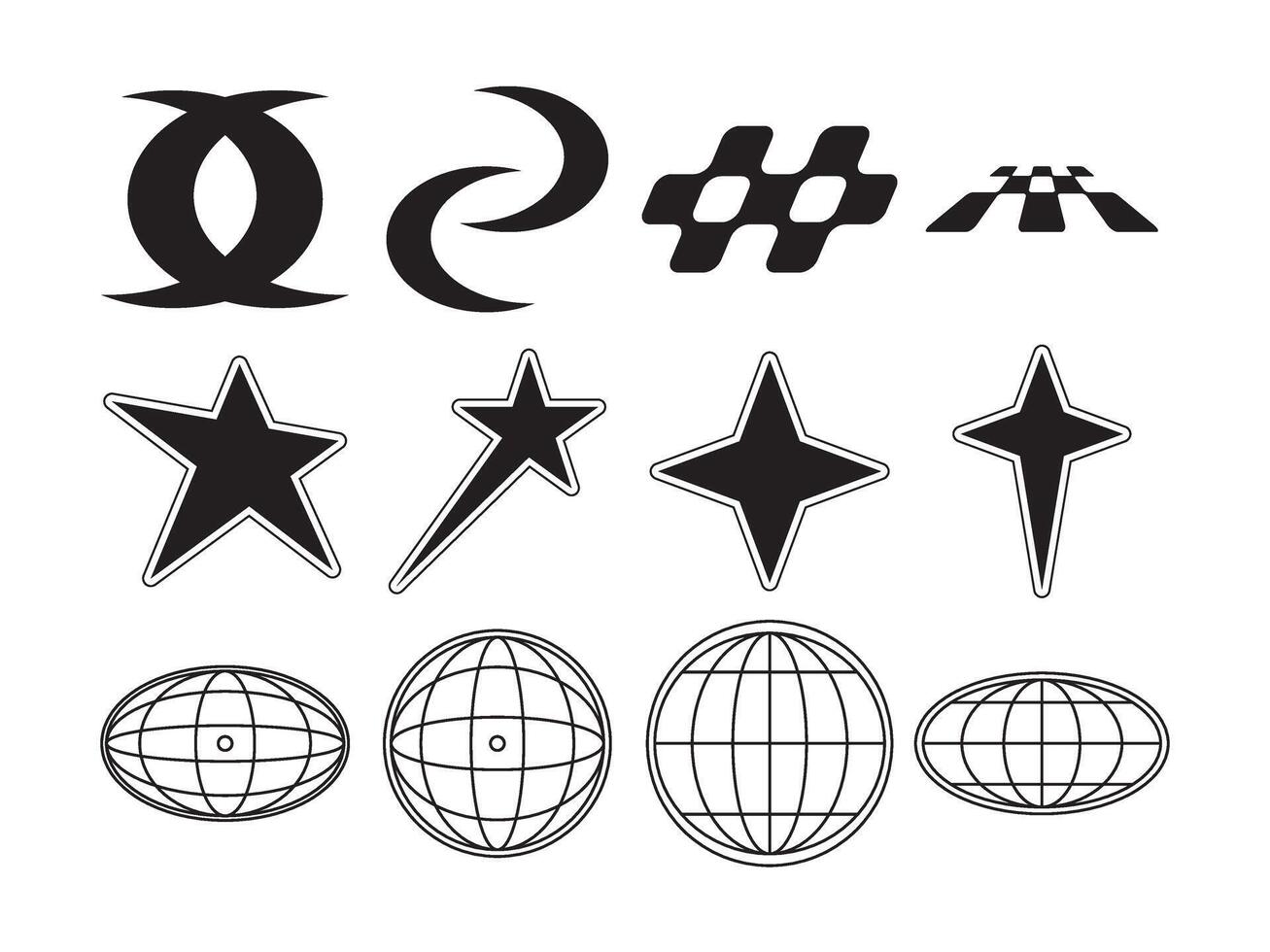 Simple streetwear element decoration, Y2K shape element vector