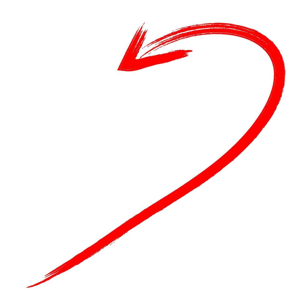 Red Hand Drawn Arrow vector