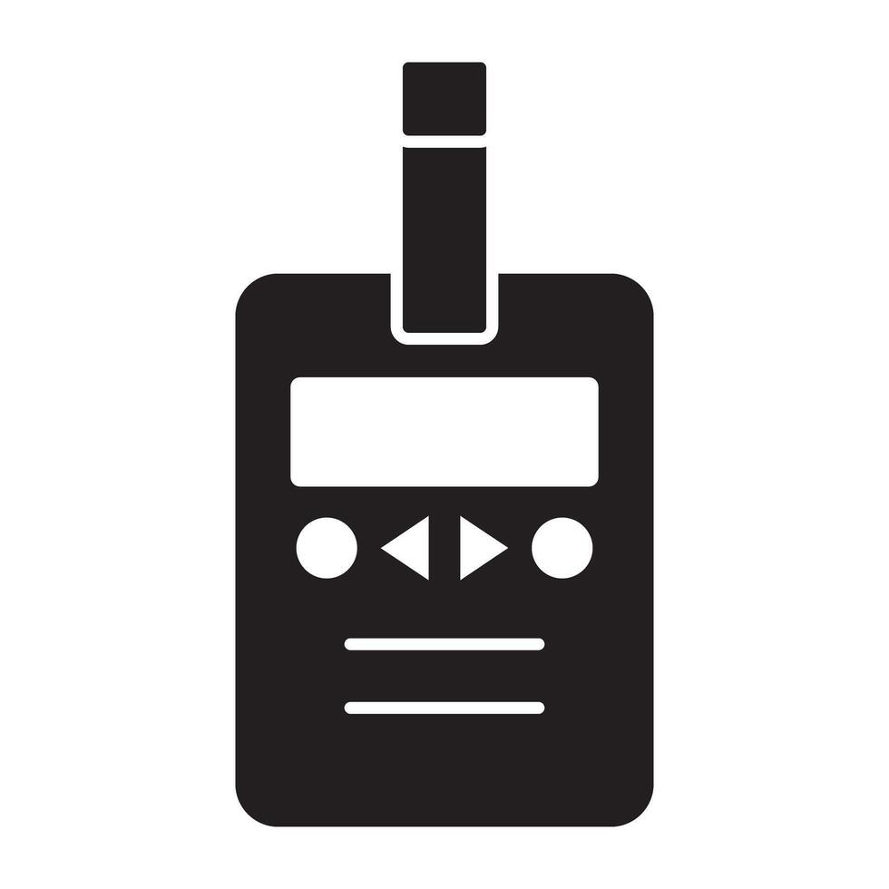 Sugar test machine icon, solid design of glucometer vector