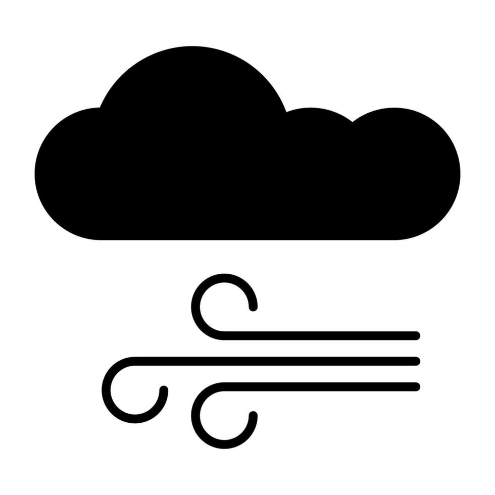 An icon design of windy cloud vector