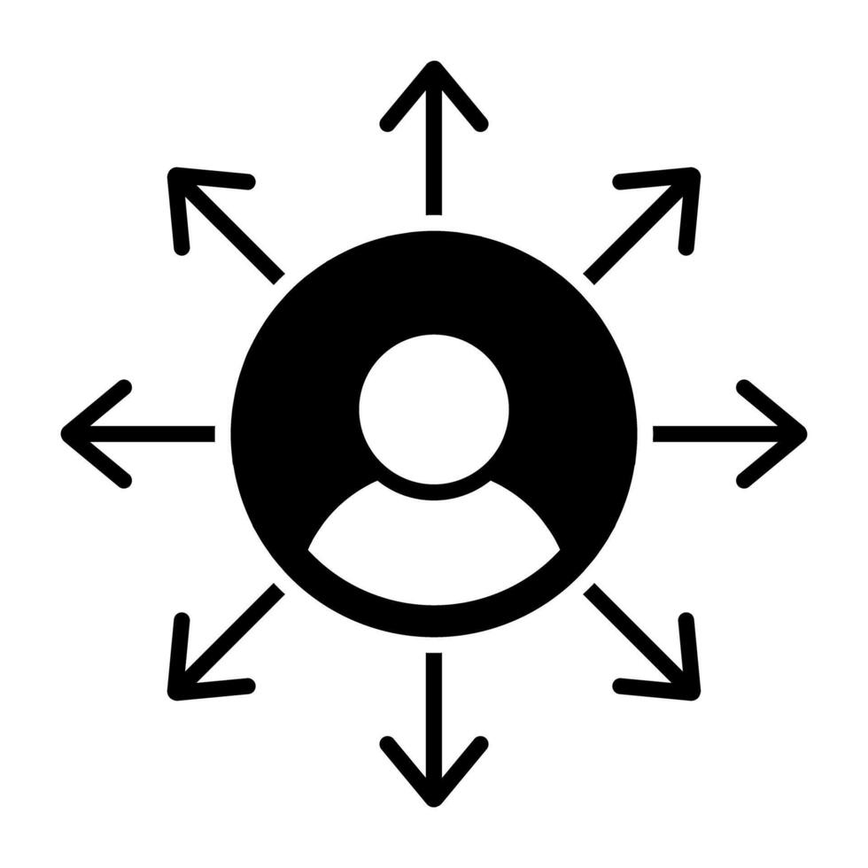 A modern design icon of user network vector