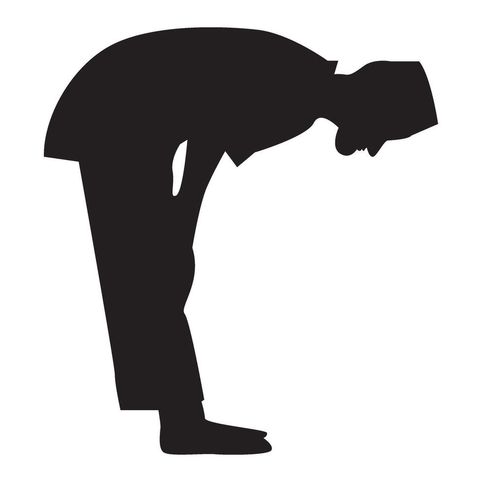 Silhouette of Muslim Praying, Muslim Shalat Silhouette Vector