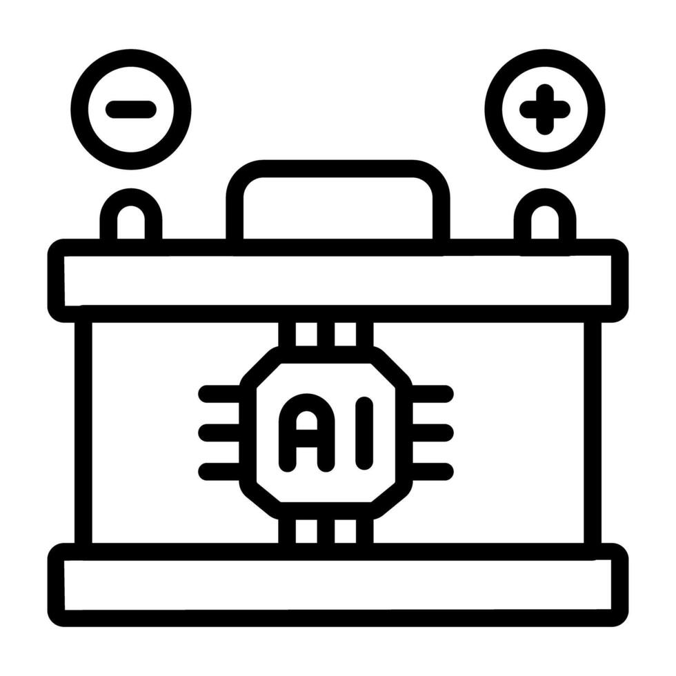 A linear design icon of car battery vector