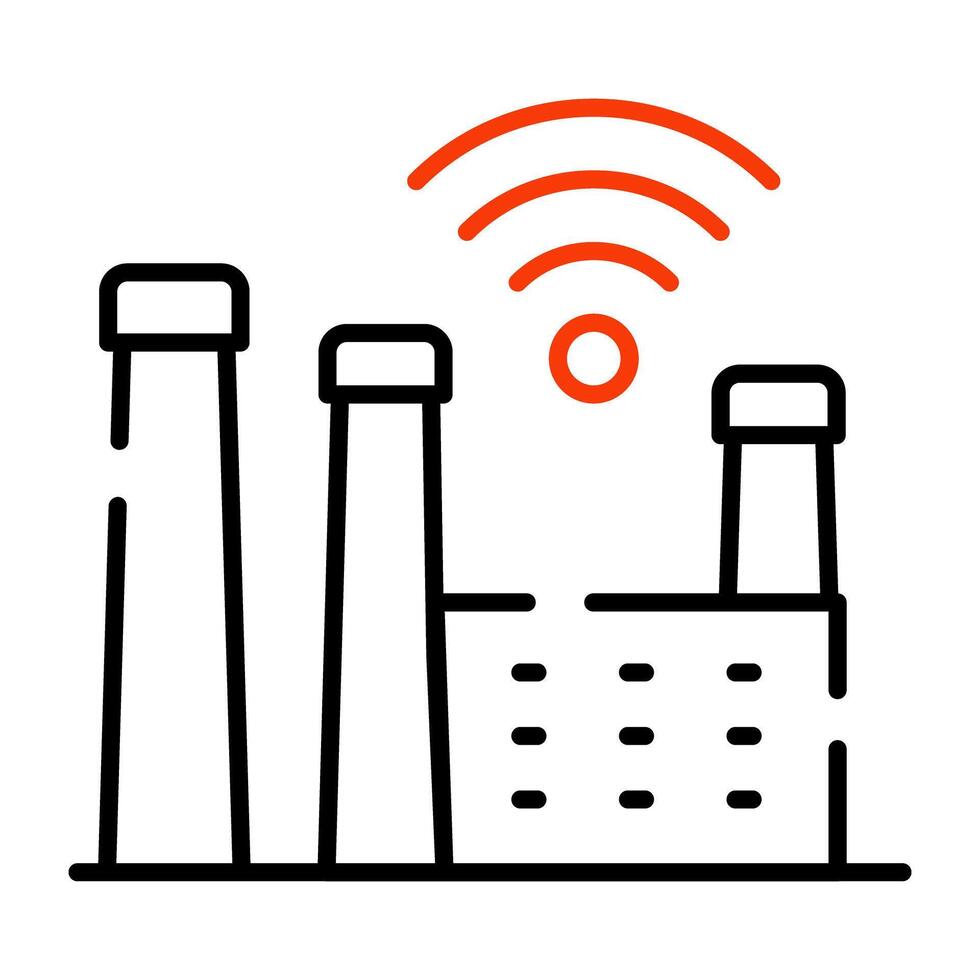 A linear design icon of smart industry vector