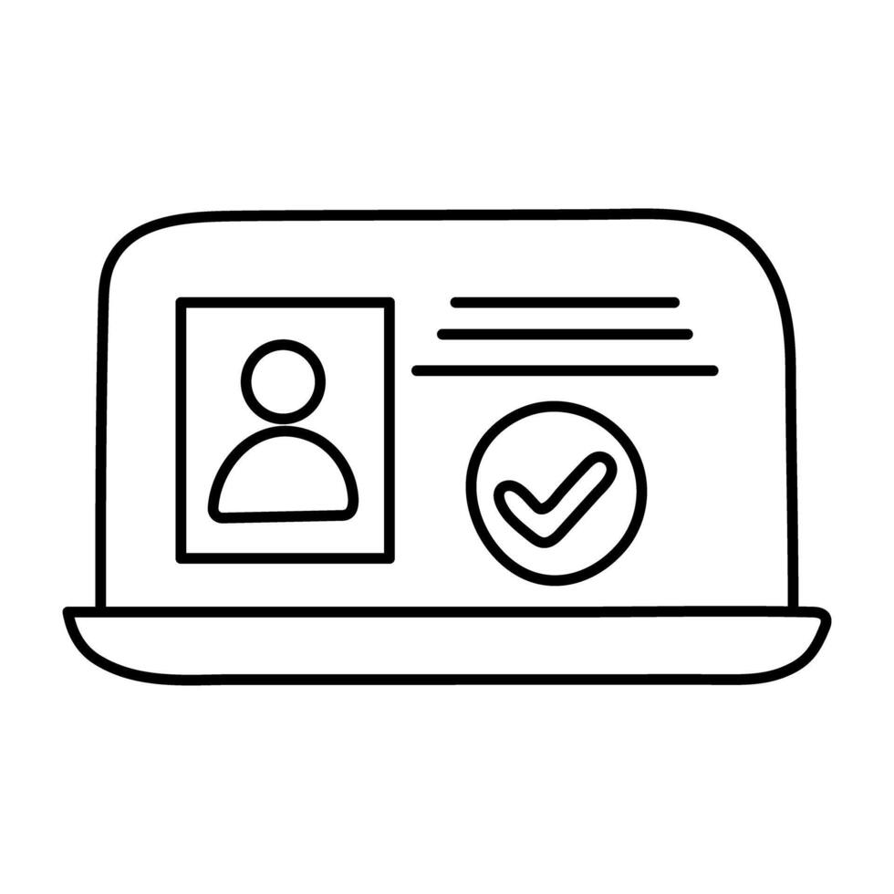 A colored design icon of online registration vector