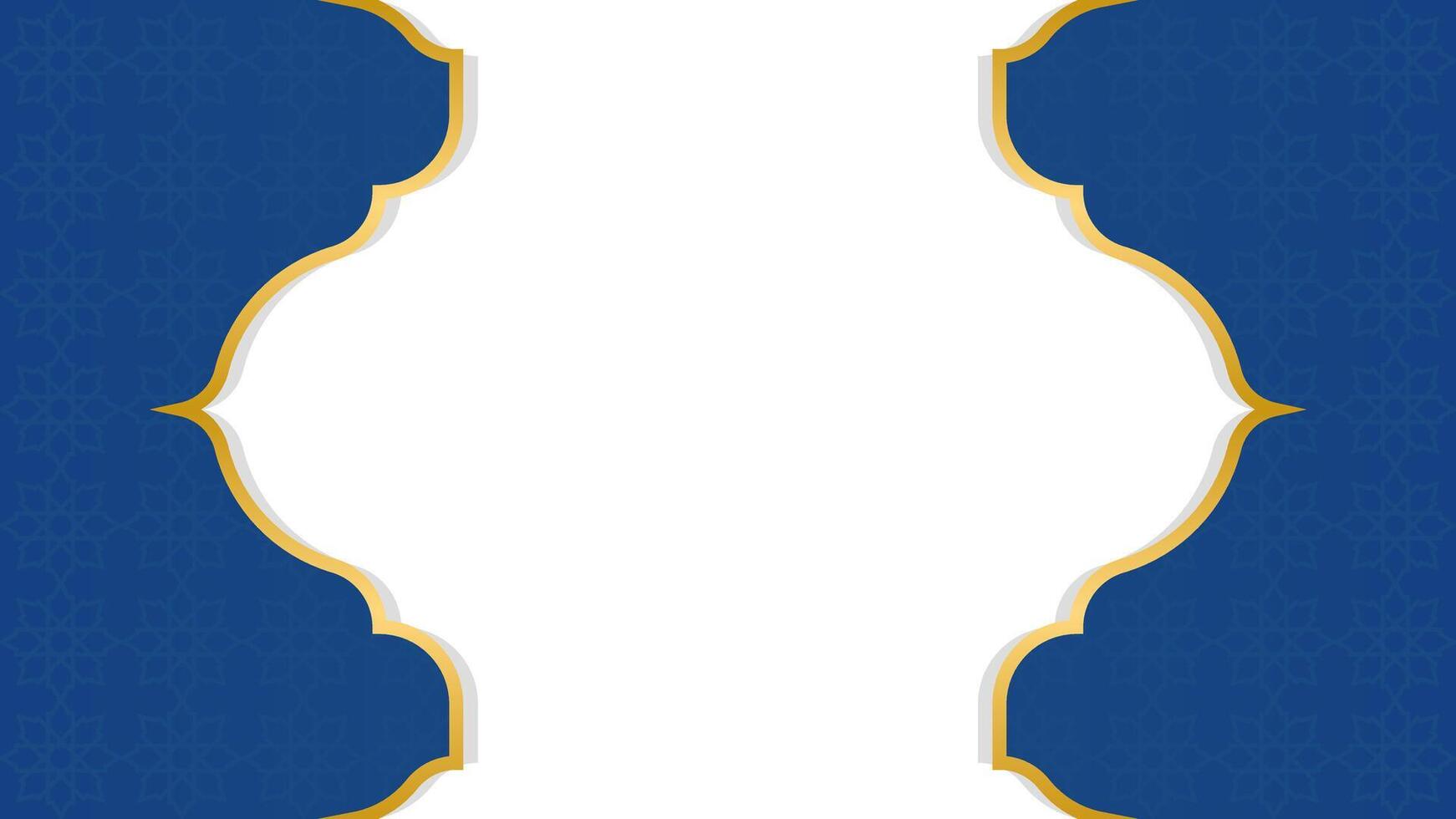 islamic blue and gold template background with copy space for text suitable for greeting on islamic event vector