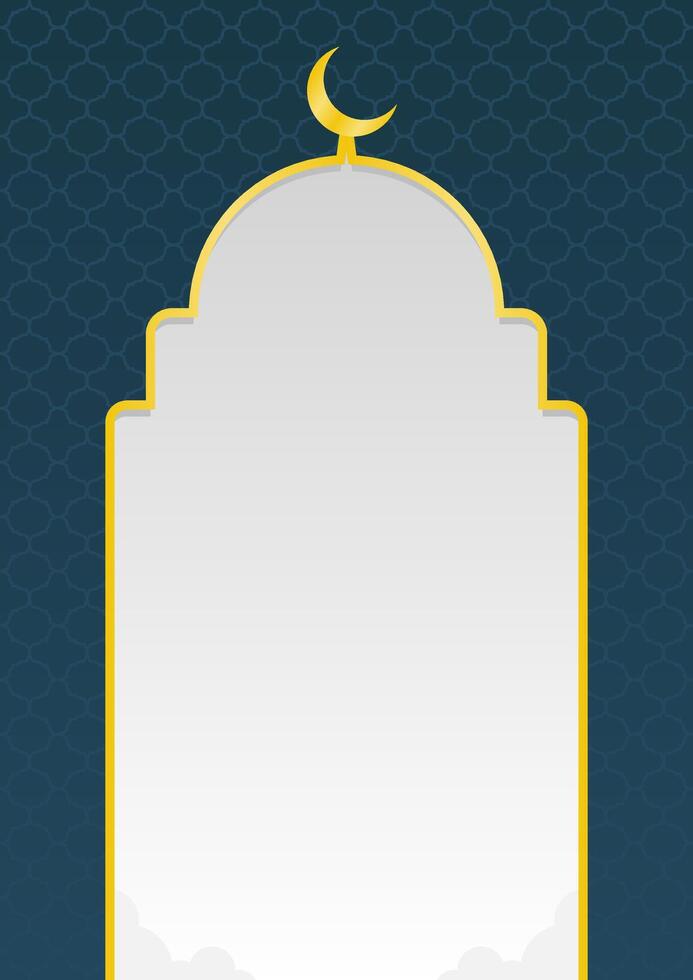 islamic vertical elegant vertical template background with golden color and empty space for text. ramadan vertical copy space background vector