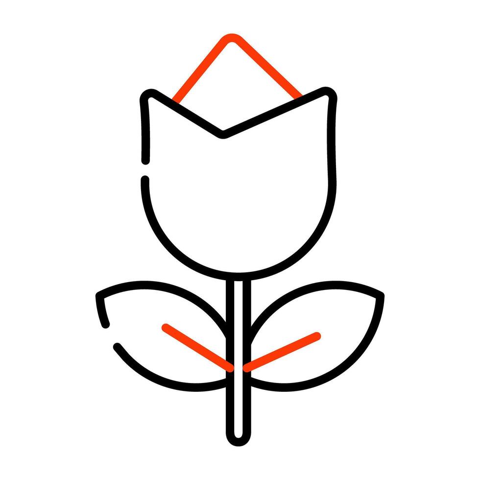 A beautiful flower icon, editable vector