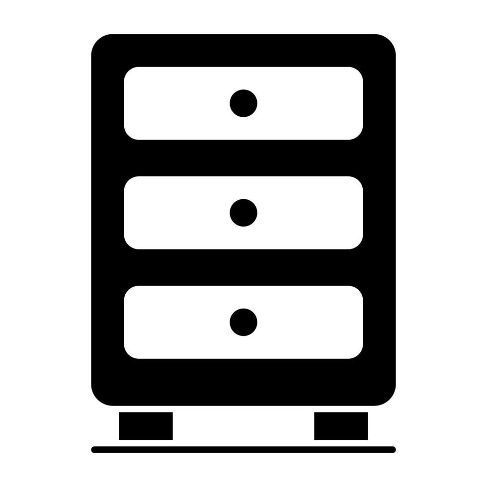 A solid design icon of data server rack vector