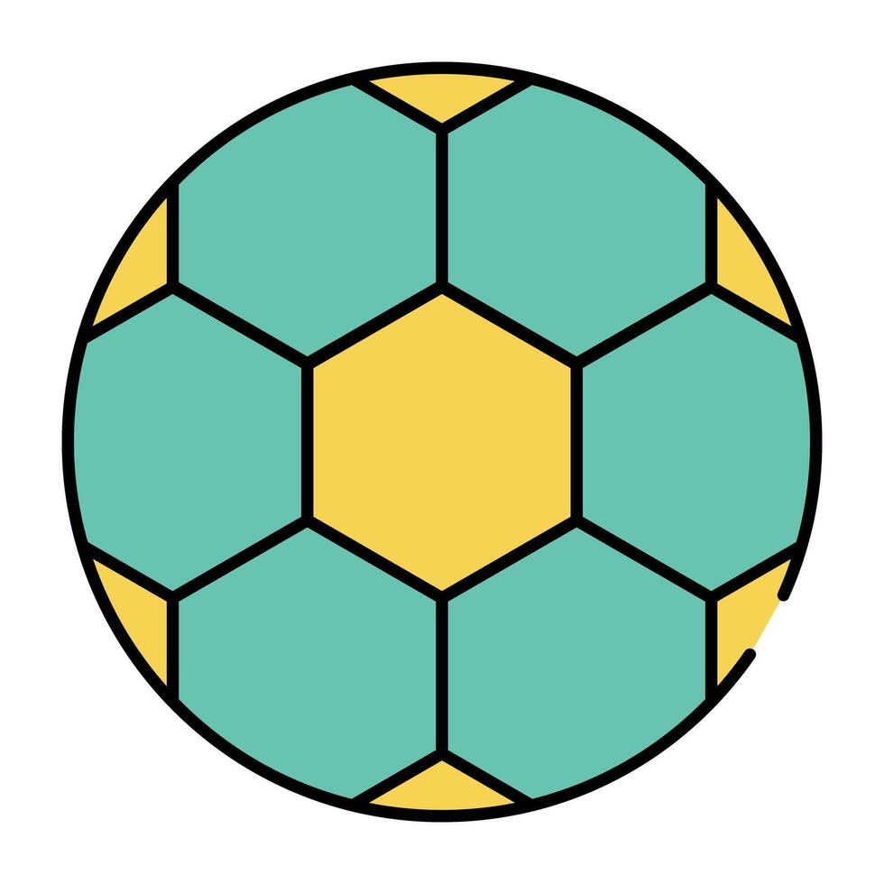 Flat design icon of football, chequered ball vector