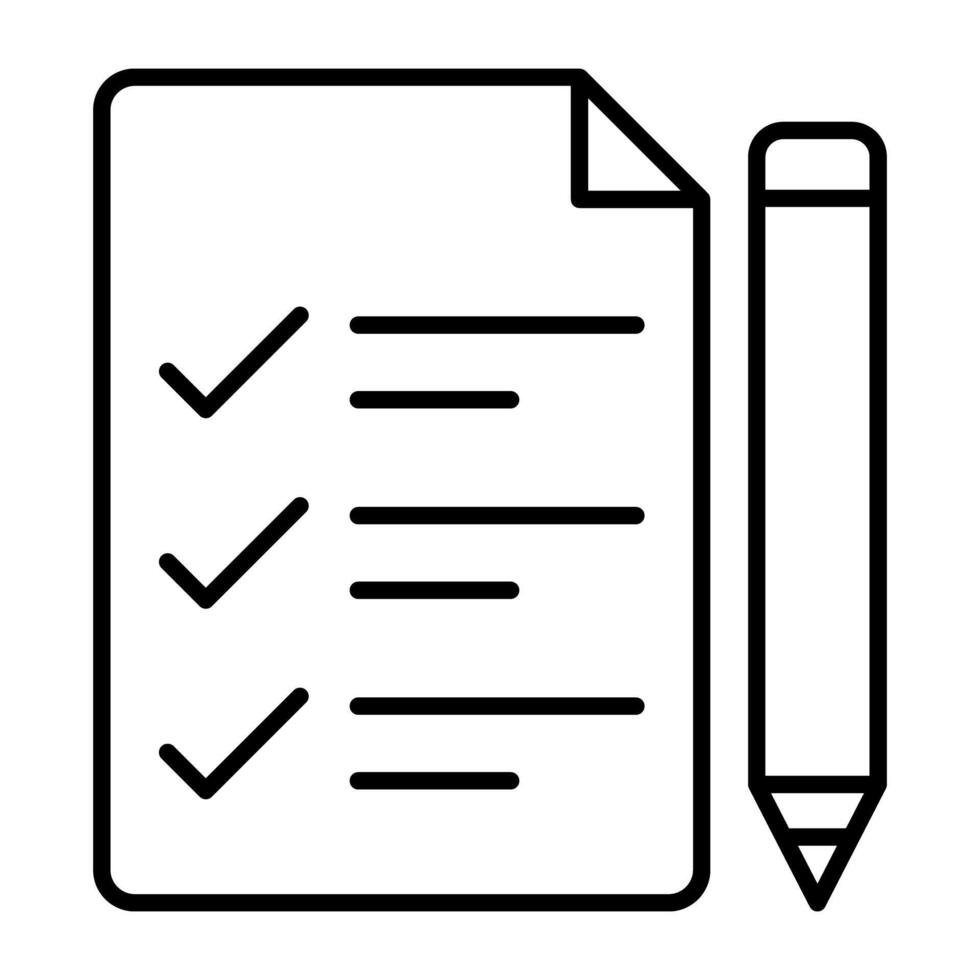 Pencil with folded paper, concept of list vector