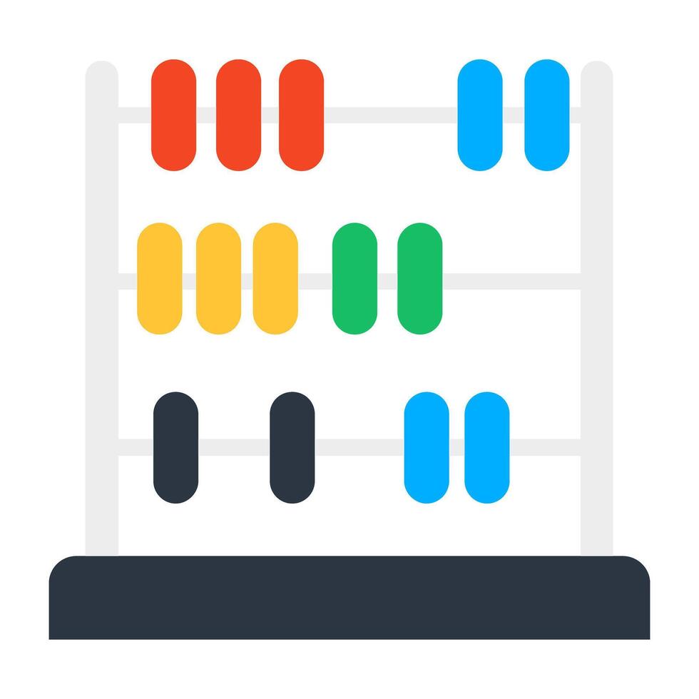 A counting frame icon, flat design of abacus vector