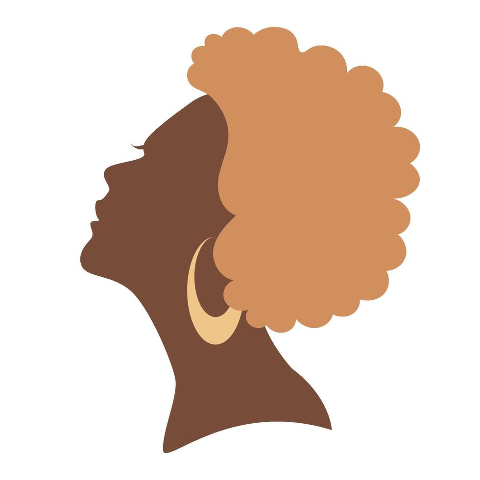 boho woman head silhouette vector