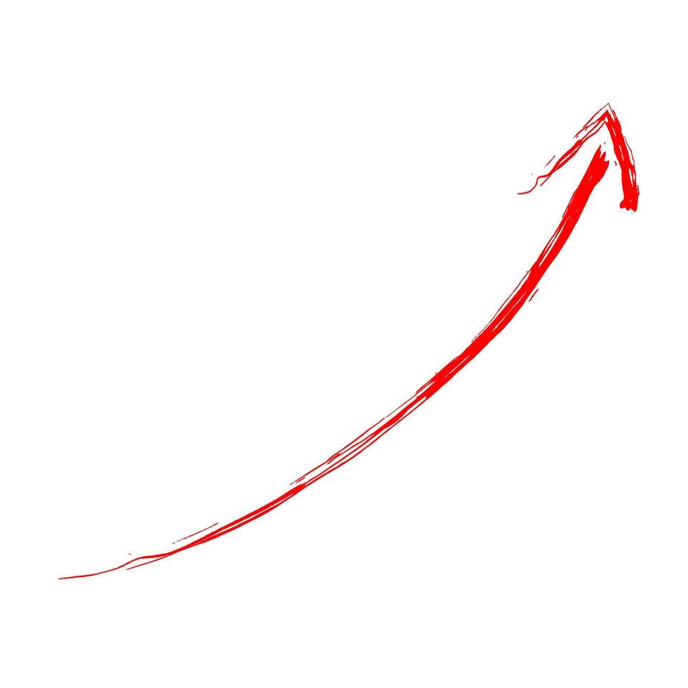 Red Hand Drawn Arrow vector