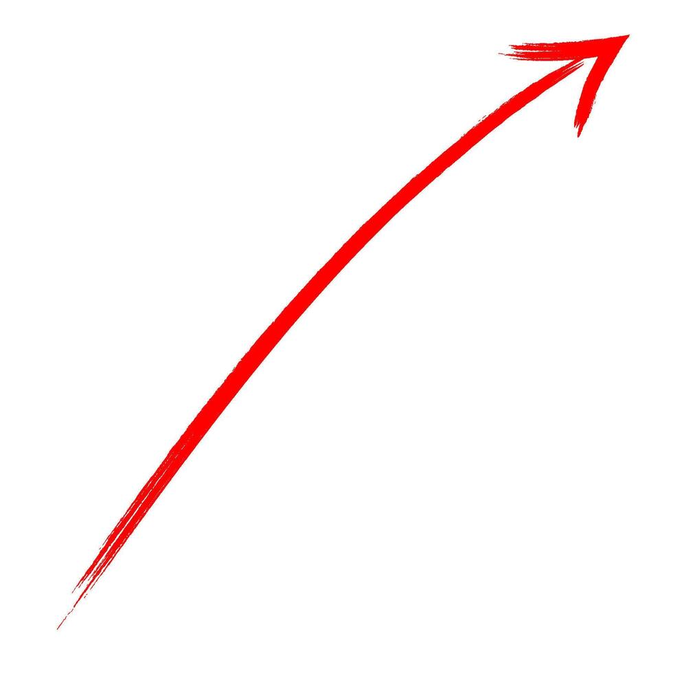 Red Hand Drawn Arrow vector