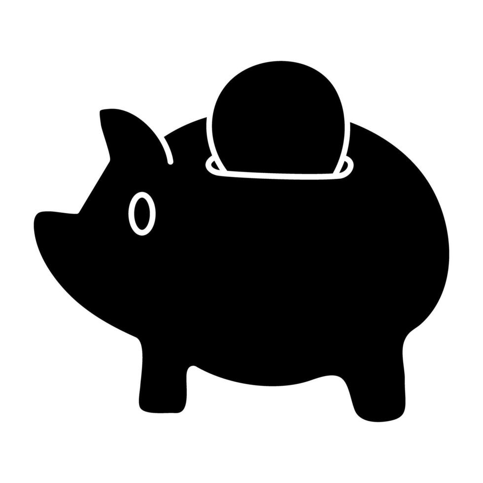 moderno diseño icono de cerdito banco vector