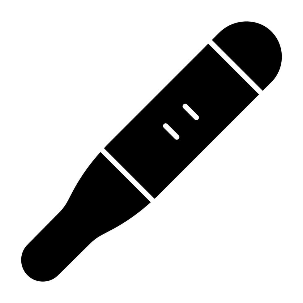 A temperature gauge icon, solid design of thermometer vector