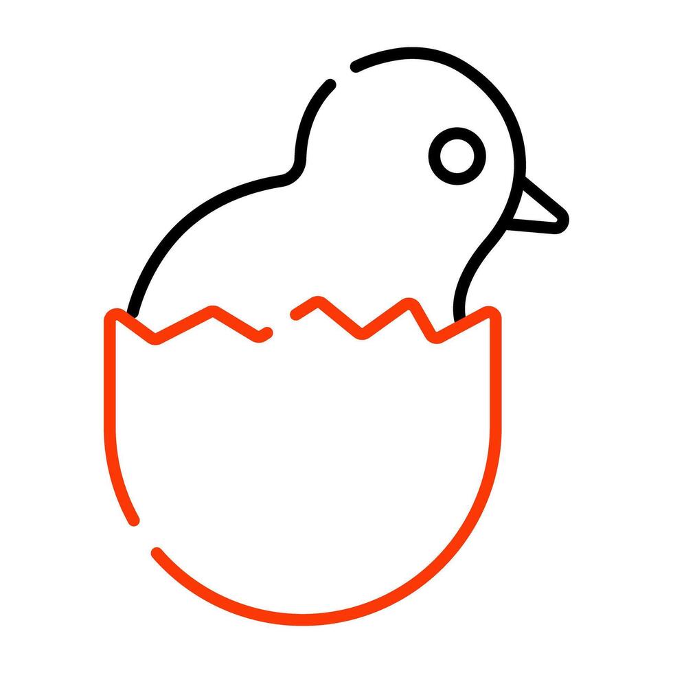 un creativo diseño icono de eclosión huevo vector