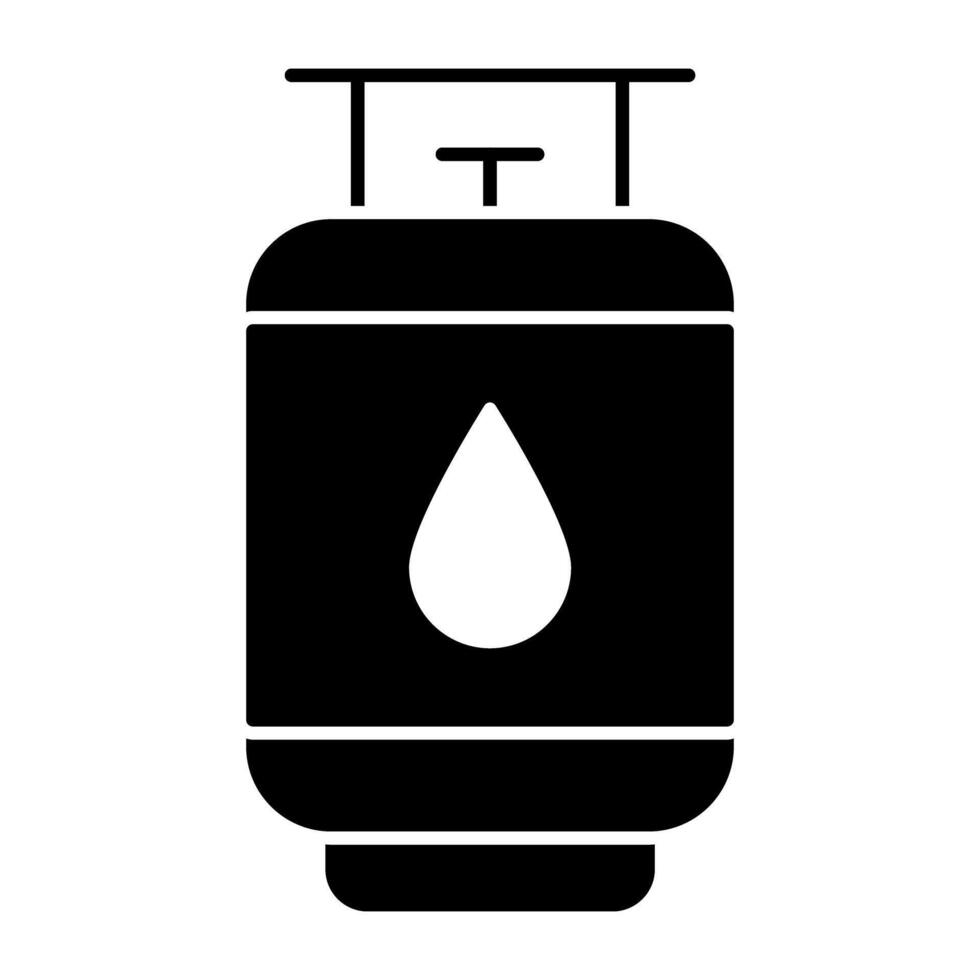 A solid design icon of gas cylinder vector