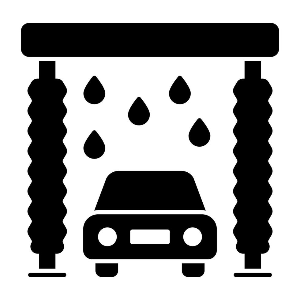 A solid design icon of car washing vector