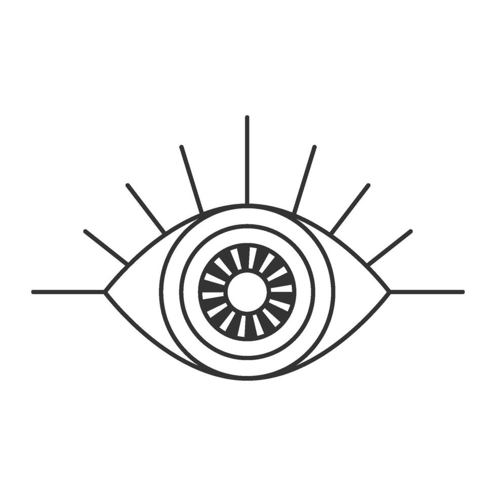 Mystical eyes line art vector