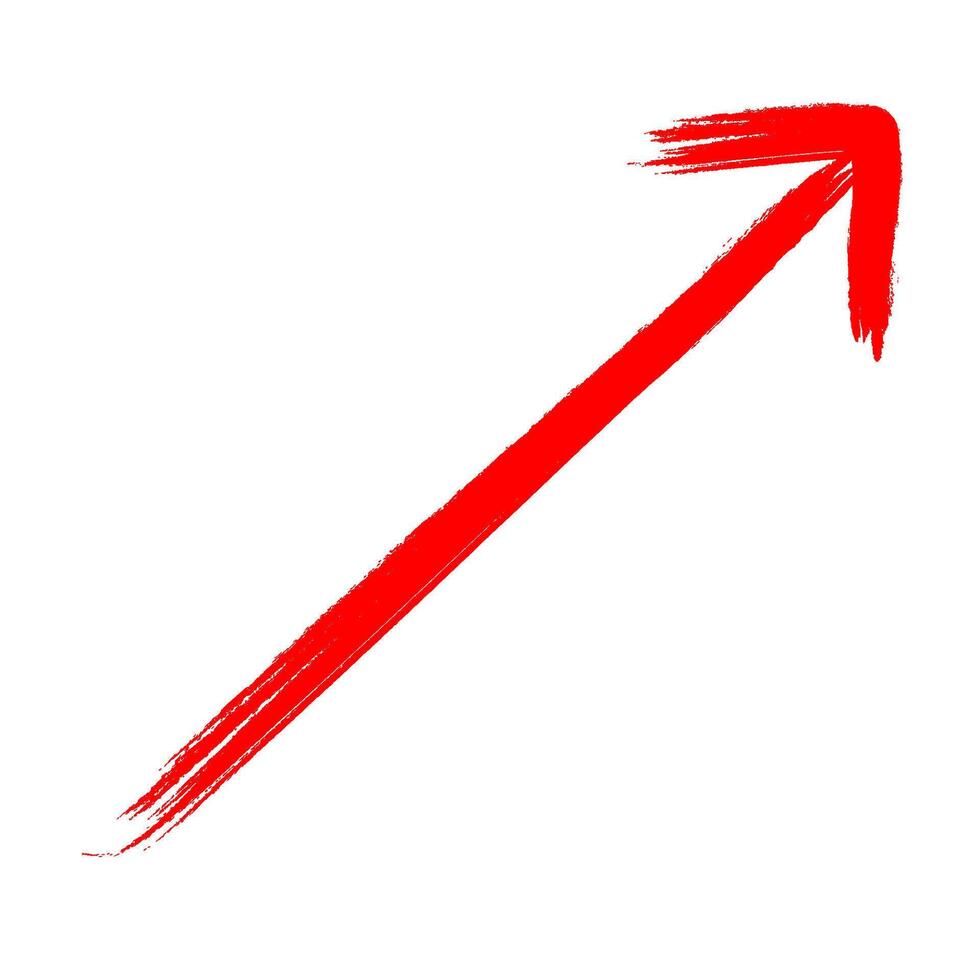 Red Hand Drawn Arrow vector