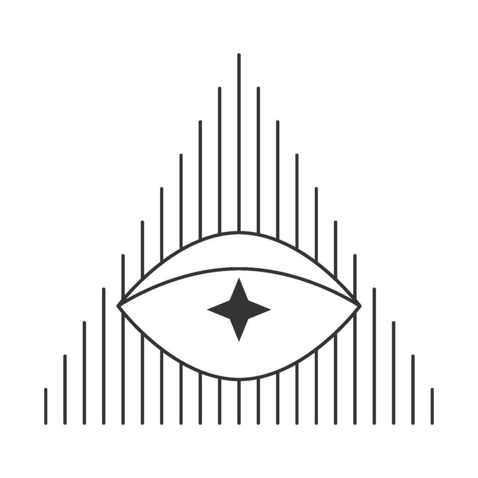 Mystical eyes line art vector