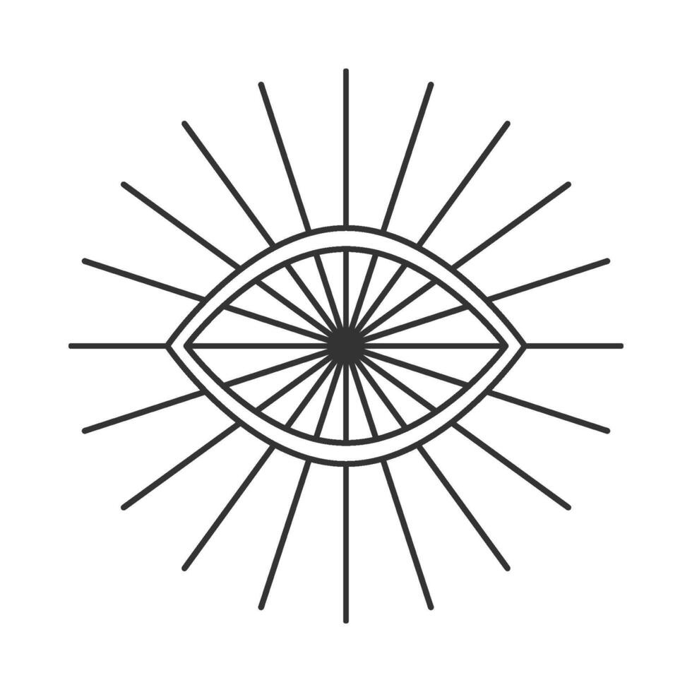 Mystical eyes line art vector