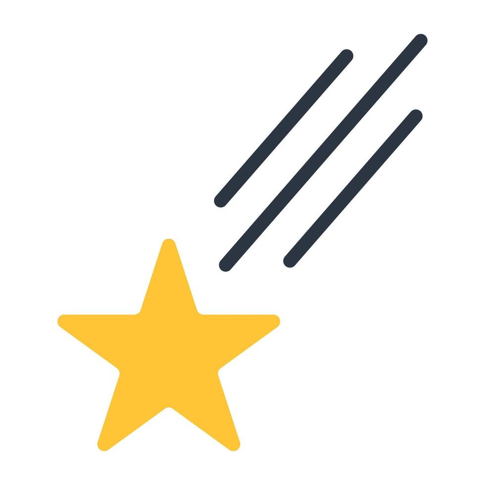 An editable design icon of falling star vector