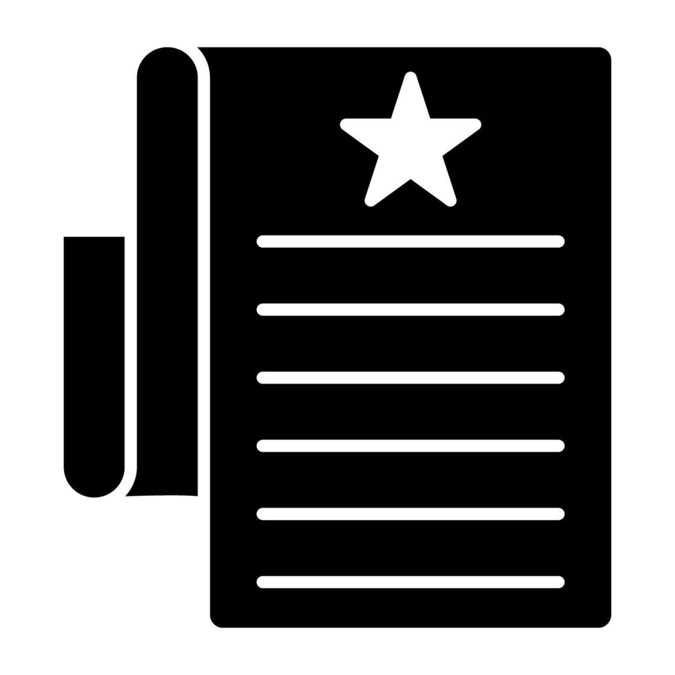 Star on folded paper, concept of favorite list vector