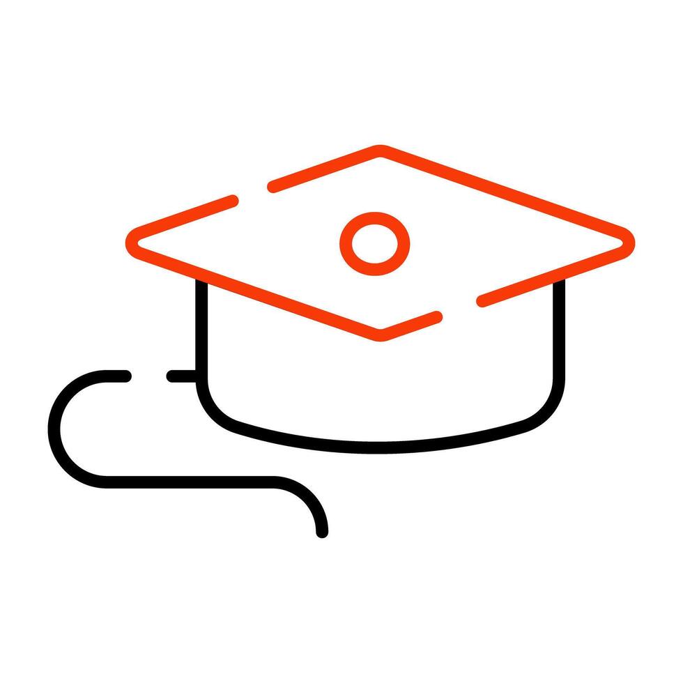 Academic cap icon, editable design of mortarboard vector