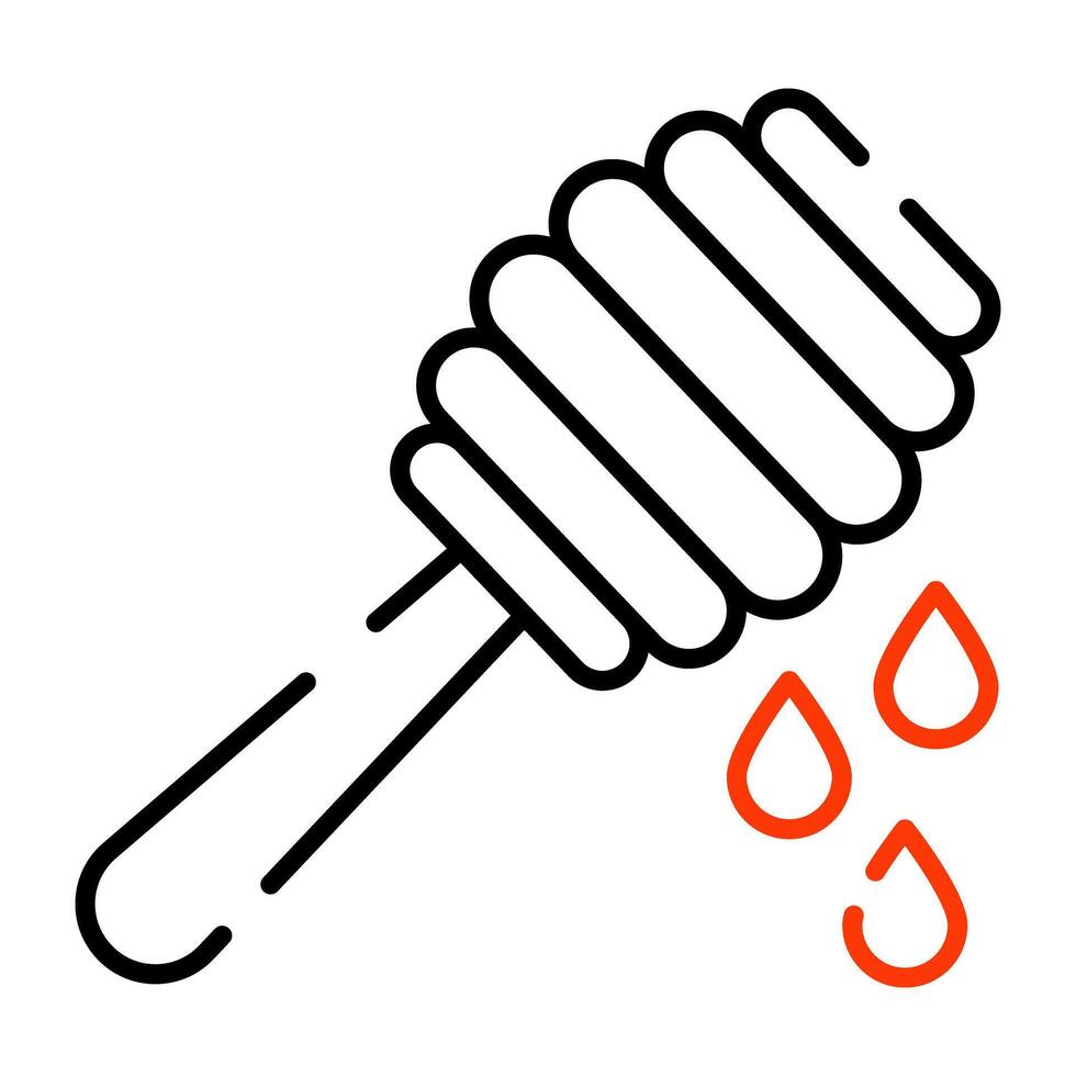 A linear design icon of honey dipper vector