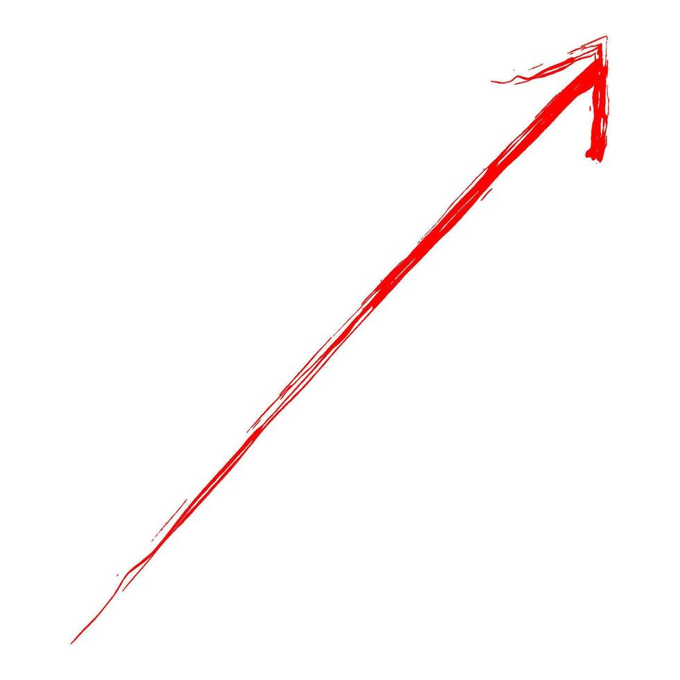 rojo mano dibujado flecha vector