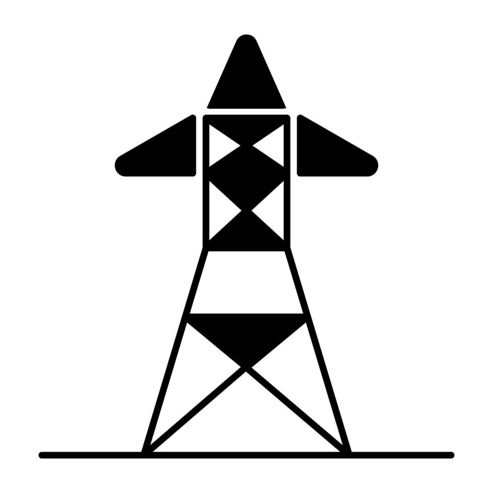 Editable design icon of electric pole vector