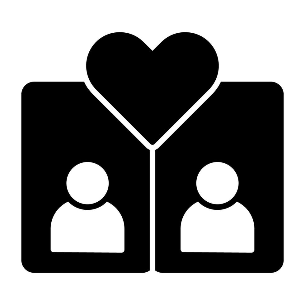 Man and woman with heart, icon of loving couple vector