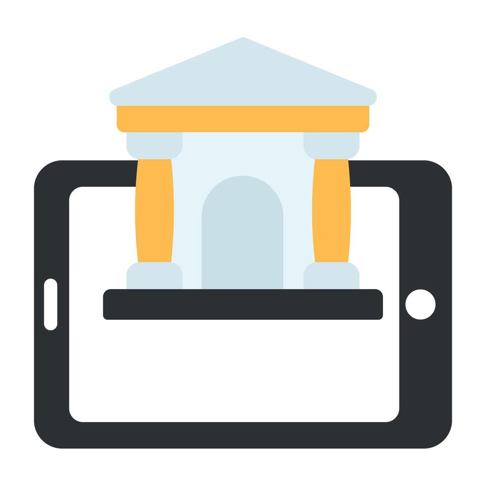 A flat design, icon of mobile banking vector