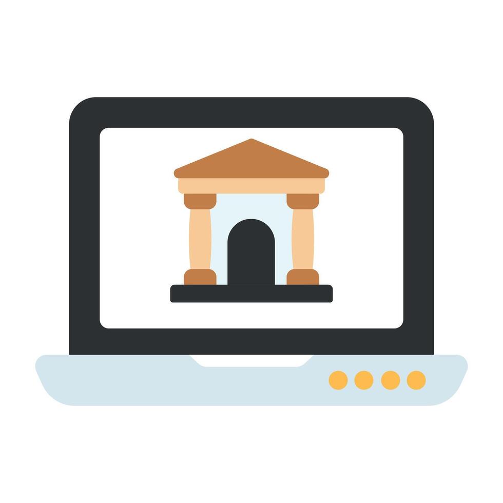 A flat design, icon of online banking vector