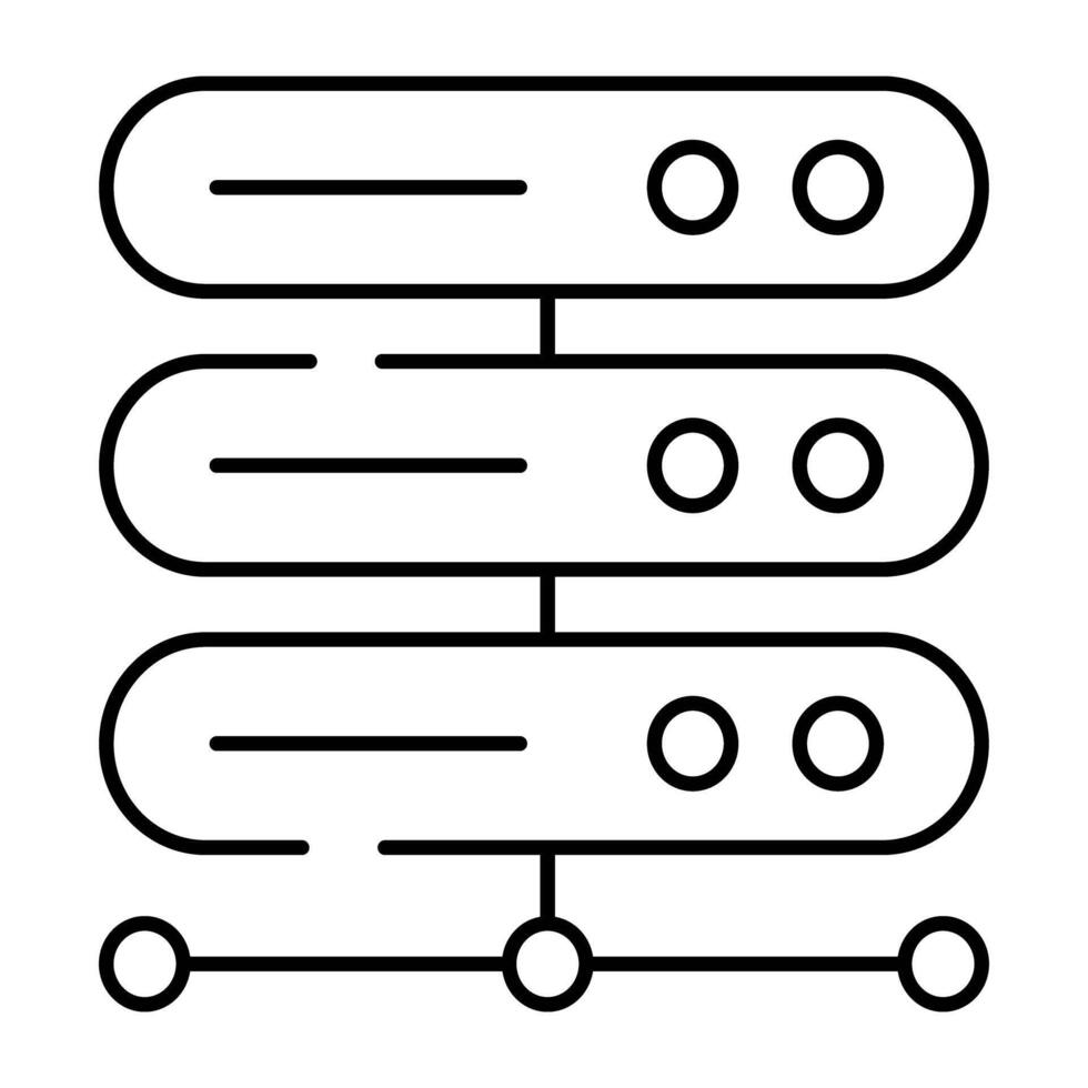 Icon of network server in linear design vector