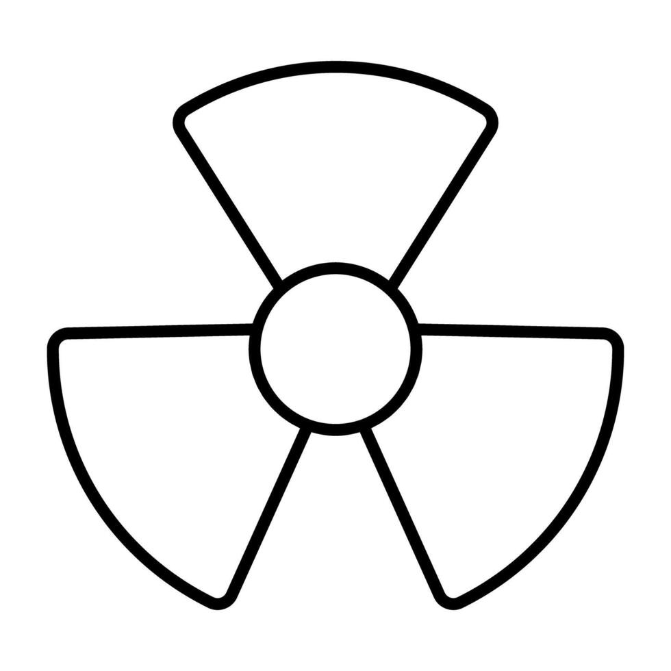 An editable design icon of radioactive sign vector