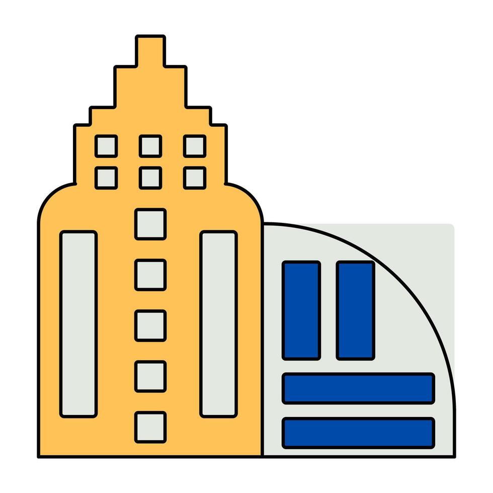 A unique design icon of city building vector